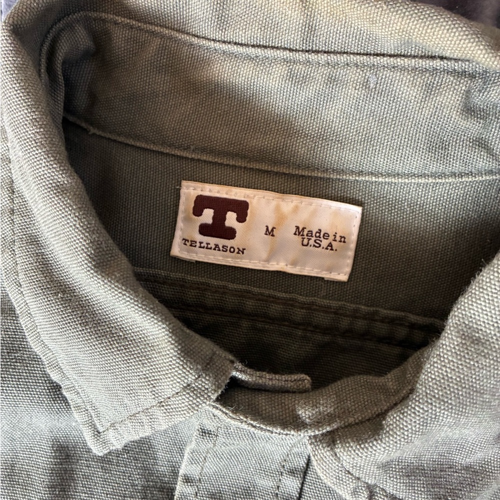 Men's Olive Green Button-Up Utility Shirt - Picture 2 of 6